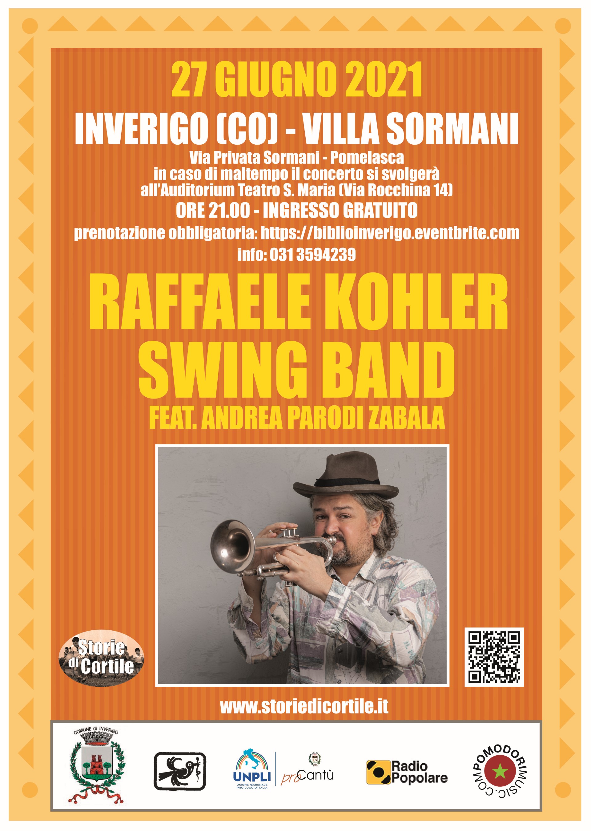 27 Giugno 2021 - Inverigo - Raffaele Kohler Swing Band feat. Andrea Parodi Zabala